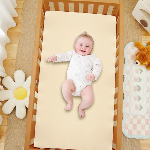 1 52"x28") SiinvdaBZX Pcs Baby Fitted Crib Sheets for Boys Girls, Soft Viscose Derived from Bamboo Crib Sheet Crib