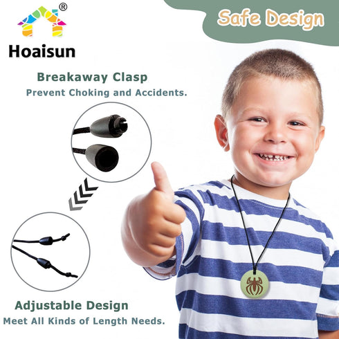 7 Pack Chew Necklaces for Sensory Kids, Chewy Necklace Sensory Toys for Kids with Autism, ADHD, SPD, Chewing, Biting