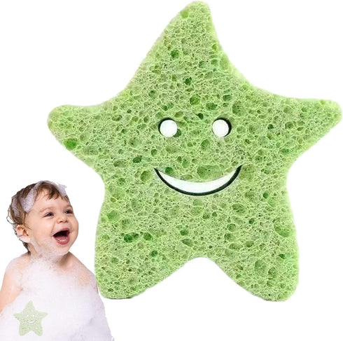 GLANSI Baby Bath Sponge for Bathing - Cute Shower Brush Dead Skin Remover | Natural Bath Sponges for infaants | Baby