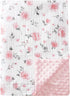 david's kids Muslin Minky Baby Blanket for Girls with Muslin Cotton Front