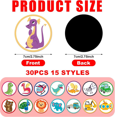 Tinoaly 30pcs 15 Potty Training Stickers, Patterns Animal Color Potty You Pee on Toilet Reveal Sticker, Reusable