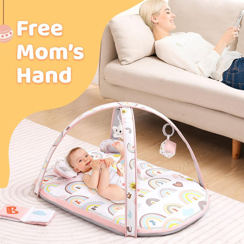 ZILLYBEE 7 1 Tummy Baby Play Gym Mat, Activity Gym & Plat Mat for Child Baby Girls, in Time Stage-Based Mat for Infant