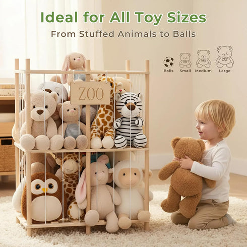 aiwo Large Stuffed Animal Storage Toy Organizer for Kids Room, Toy Chest Teddy Bear Storage for Toddlers, Stuffy