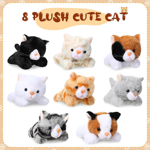 8 5 Inch Sumind Pcs Cat Stuffed Animals Bulk Plush Pets Cute Assorted Plush Cats Horse for Birthday Halloween Christmas