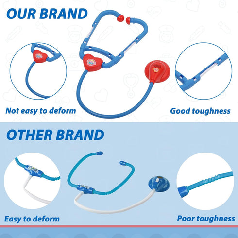 Liberry Doctor Kit for Kids Aged 3-5, Pretend Doctor Playset with Cart, Costume and Stethoscope, Role Play Medical Toy