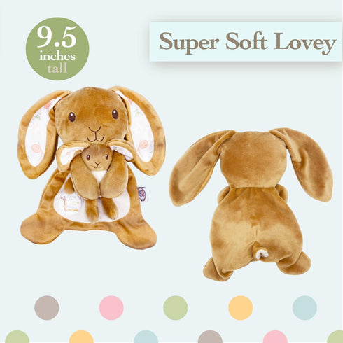 KIDS PREFERRED Guess How Much I Love You Cute Bunny Plush Lovey Crinkle Security Blanket for Infants, Babies, Toddlers