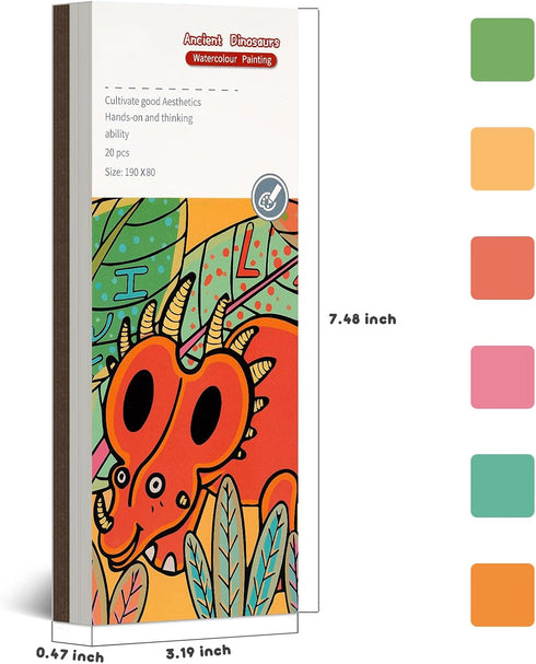 Cavnewt 4-8, Sets, Watercolor Coloring Books for Kids Ages Pocket Watercolor Painting Book Mess Free Paint with Water