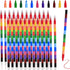 24 Pieces Stacking Crayons, Colorful Stackable Crayons for Kids Writing, Drawing, Coloring, Office School Supplies