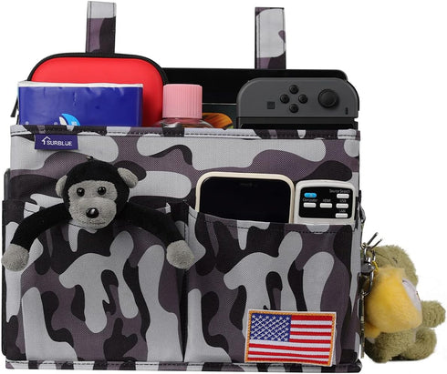 Surblue Bedside Caddy - Hanging Bed Organizer Storage Bag for Bunk Hospital Beds, College Dorms, Camp Chairs