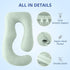 57-inch 55 57 Inch Sasttie Cooling Pregnancy Pillow Cover, U Shaped Pregnancy Pillow Case, Fits to Maternity Pillow