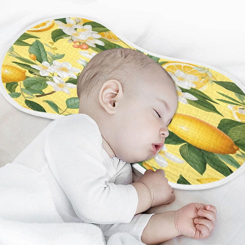 Bulletgxll Set 4, Lemon Flower Unisex Baby Burp Cloths of Soft Absorbent Organic Cotton Muslin Burping Cloths
