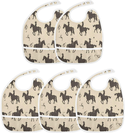 MCHIVER Baby Bibs for Baby Boy Girl, Waterproof Feeding Apron Cotton Food Eating Bib, 2 Packs