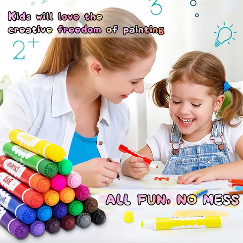 Dot Markers, Washable Dot Markers for Kids, 24 Colors Bingo Paint Daubers Marker Kit with Free Activity Book