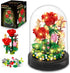 HOGOKIDS Flower Bouquet Building Set with LED Lighting - 596 PCS Red