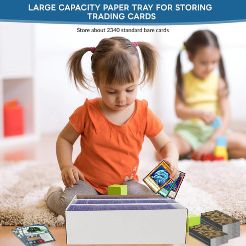 6 Pack 2340 Count Trading Card Storage Box, White Sports Card Organizer for Storing, Protecting and Organizing Soccer