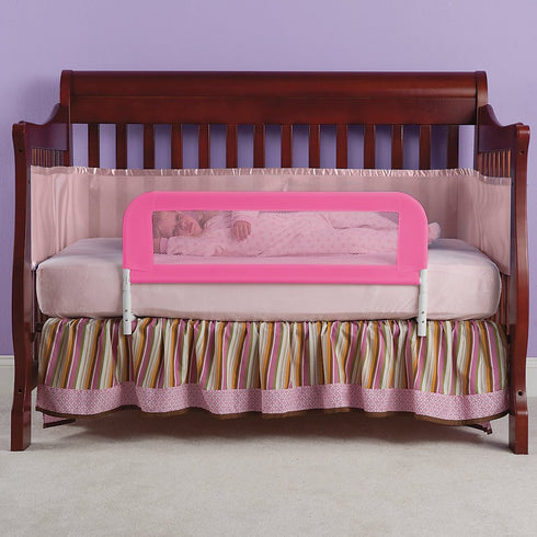 Mesh Bed Rail for Toddler Beds and Convertible Cribs Pink