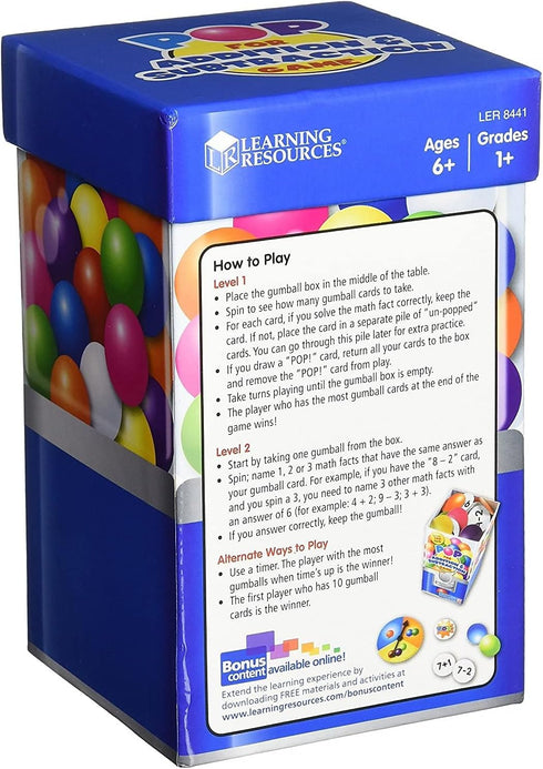Learning Resources Pop For Addition and Subtraction Math Game, Easter Toys , Classroom and Homeschool Math Games, Math Activities for Kids, 100 Pieces, Grades 1 and up, Ages 6 and up