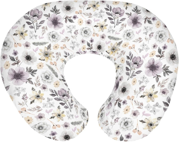 Watercolor Antique Floral Baby Nursing Pillow Covers for Boy Girl Spring Garden