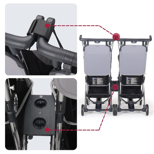 R1 R1 R1 R1 Beberoad Love Stroller Connector, Twin Stroller Double Stroller Connector for Travel Stroller, Turns Two