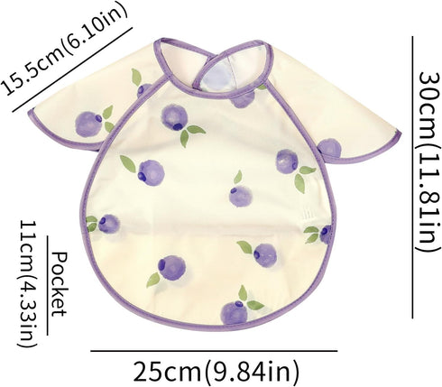 CoolaPeach Baby,3 Pack-Waterproof Feeding Bibs for & Easy Clean Baby Bibs for Eating,Toddlers & Infant,Reversible