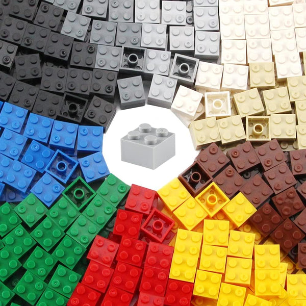 Feleph 2x2 Bricks 400 Pieces Multicolored Classic Parts Building Blocks Set Toy Compatible with Major Brick Brands