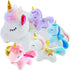 Unicorn Stuffed Animal,Cute Unicorn Mommy Stuffed Animal with 4 Baby Unicorns Plush