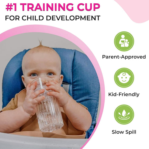 Reflo Smart Cup (Blue & Green 2-Pack) - Open Training Cup, Toddler Cup, 6oz, 360 Control-Flow