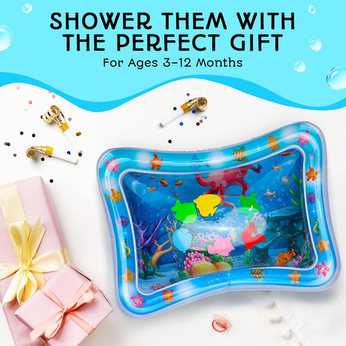 Tummy Tummy 100% 3-12 AVEC MAMAN Time Water Mat Inflatable Water Play Pad for Babies - Sensory Time Mat for Floor Play