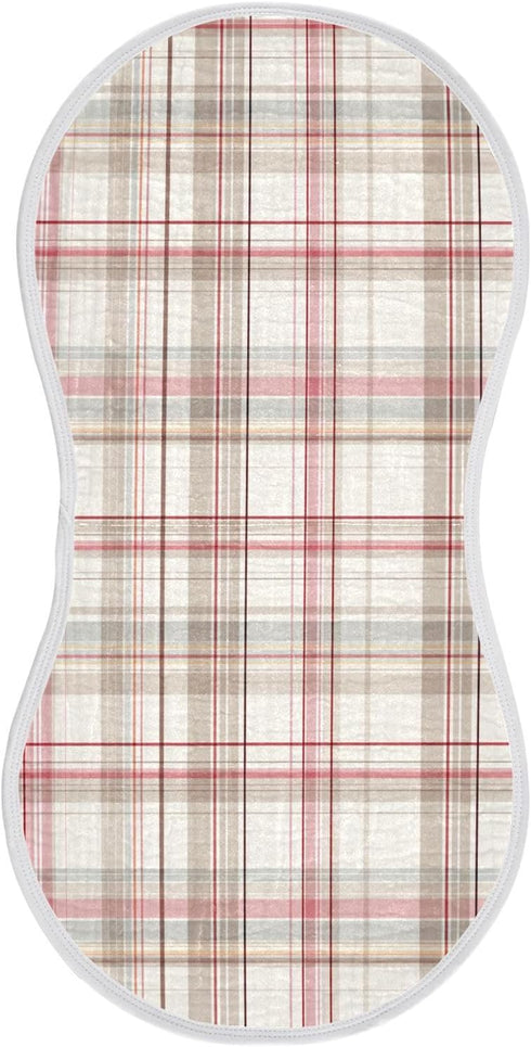 decor gift Cotton Burp Cloth Soft and Absorbent? Mars Plaid Offwhite Buffallo Milk Spit