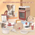 Yalujumb Set 3-5 4-6 6-8 (5 Play Kitchen Toys, Pretend Play Kitchen Appliances Toy with Coffee Maker, Mixer, Toaster