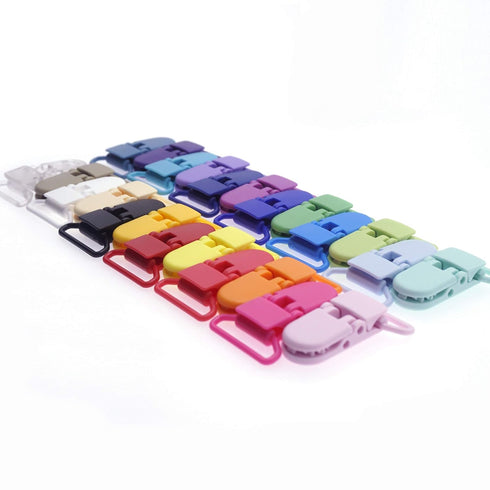 24pcs/Pack 1" Plastic Pacifier Clips, Dummy Holder for Teether/Binky/Paci/Bib/Toy Clip, Mix 24 Colors