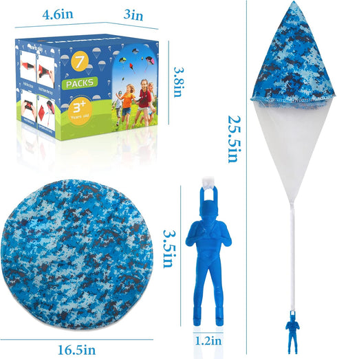 Army Parachute Toys for Kids, Tangle Free Flying Toys for Ages 4-8, Boys Party Favors