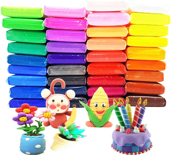 36 Colors Air Dry Clay - Ultra Light and Eco-Friendly Modeling Magical Clay with Tools for Children