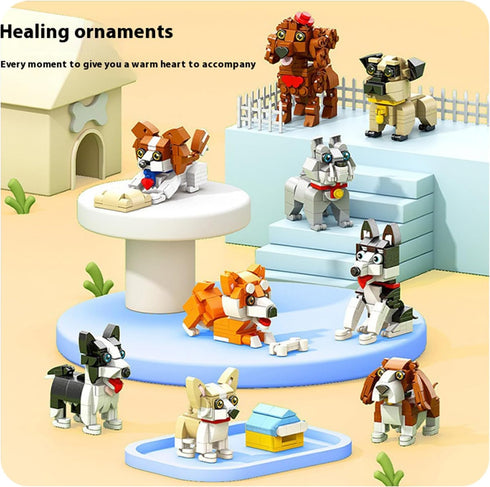 Vilbocr Blocks3D Micro Mini Blocks DogCute Animal Building BlocksPet Micro Mini Building Puzzle Collection Animal Model