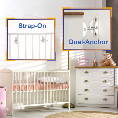 4our Kiddies 10 Pack Furniture Anchors for Baby Proofing, Anti Tip Wall Anchors for Child Safety