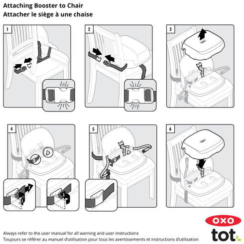 OXO Tot Gray Booster Seat with Safety Straps