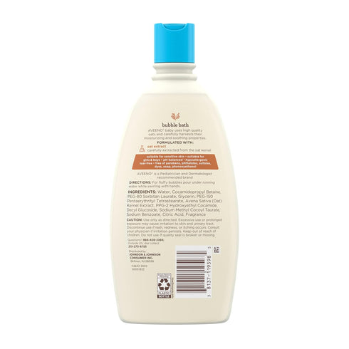 Aveeno Baby Sensitive Skin Bubble Bath with Oat Extract, Tear-Free, 19.2 fl. oz