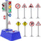 Kiddie Play Traffic Signs and Crosswalk Light Signal Toys for Kids - 12pcs Set