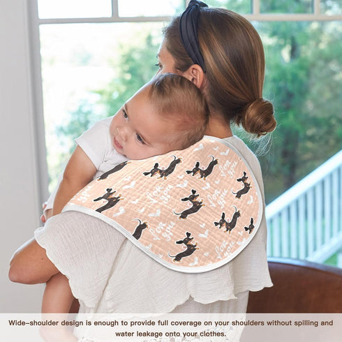 KICPOAY 2 22 11 Inch Muslin Baby Burp Cloths, Cute Dachshund Dog Muslin Baby Rags Comfy Soft Absorbent in for Newborn