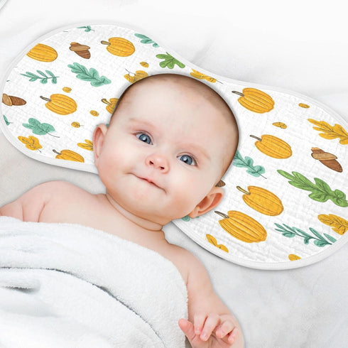 YETTASBIN Autumn Pumpkin Muslin Baby Burp Cloth, Super Soft Absorbent Cotton Burp Rag Baby Bibs Feeding Cloth