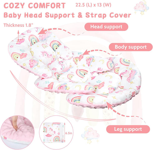 Pack Set, of Baby Car Seat Head Support and Nursing Pillow Cover Ultra Soft Comfortable