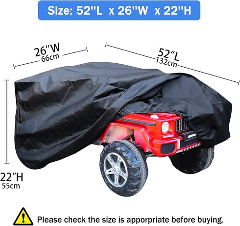 Kids Ride-On Toy Car Cover, 52 x 26 x 22 Inch Outdoor Waterproof Protection Cover for Electric Cars