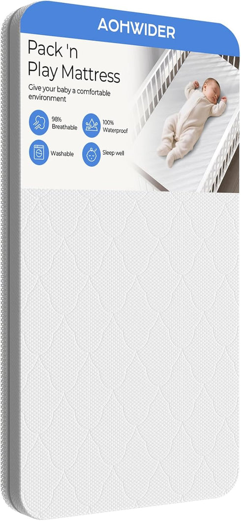 38x26 Pack n Play mattresses: 1.5" Thick Dual Side Gel Memory Foam