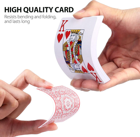 LotFancy Playing Cards - Jumbo Index, 12 Decks (6 Black 6 Red), Large Print, Poker Size for Various Card Games