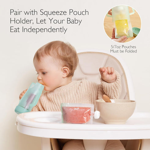 Momcozy Reusable Baby Food Pouches for Toddlers, BPA Free, Freezer Safe, Refillable, 10 Packs, 3.4-4oz