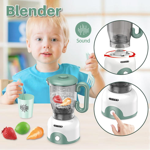 Euanze Set Sets 3 4 5 6 Kids Play Kitchen Accessories, Pretend Play Kitchen Appliance Toy with Coffee Maker, Toaster