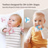 3M+, 1 Count Pigeon Silicone Animal-Shaped Baby Teether, Green Bear, Multi-Textured Teething Relief Toys, Lightweight