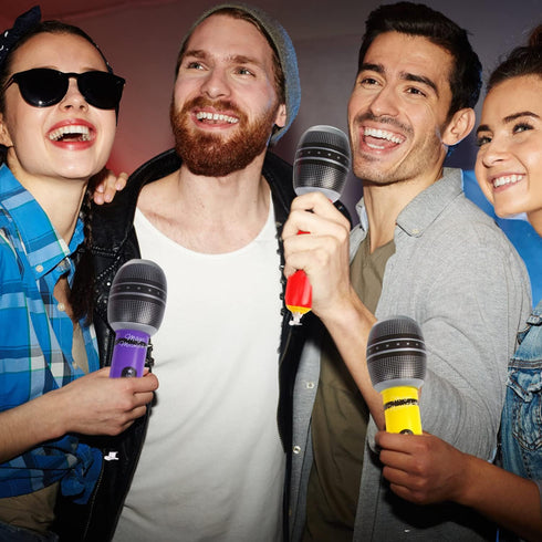 CCINEE 12 Pack Inflatable Microphones, 9.4 Inch Giant Props for 80s 90s Musical Concert Themed Party