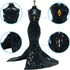 Gorgeous Handmade Doll Dress, Doll Clothes Evening Gown with Sequin Fashion Show, Wedding Party Outfits for 11.5 inch Doll Accessories (Black)