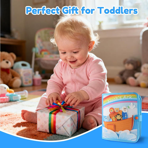 1-3, 20 Noahs Ark Busy Book for Toddlers Montessori Quiet Book with Activities, Travel Toy for Fine Motor Learning